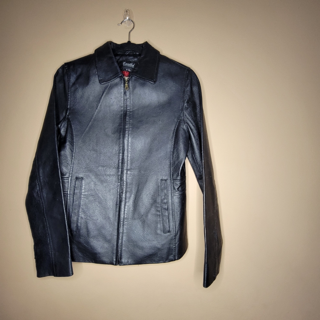 Excelled Collection Black Leather Jacket Small